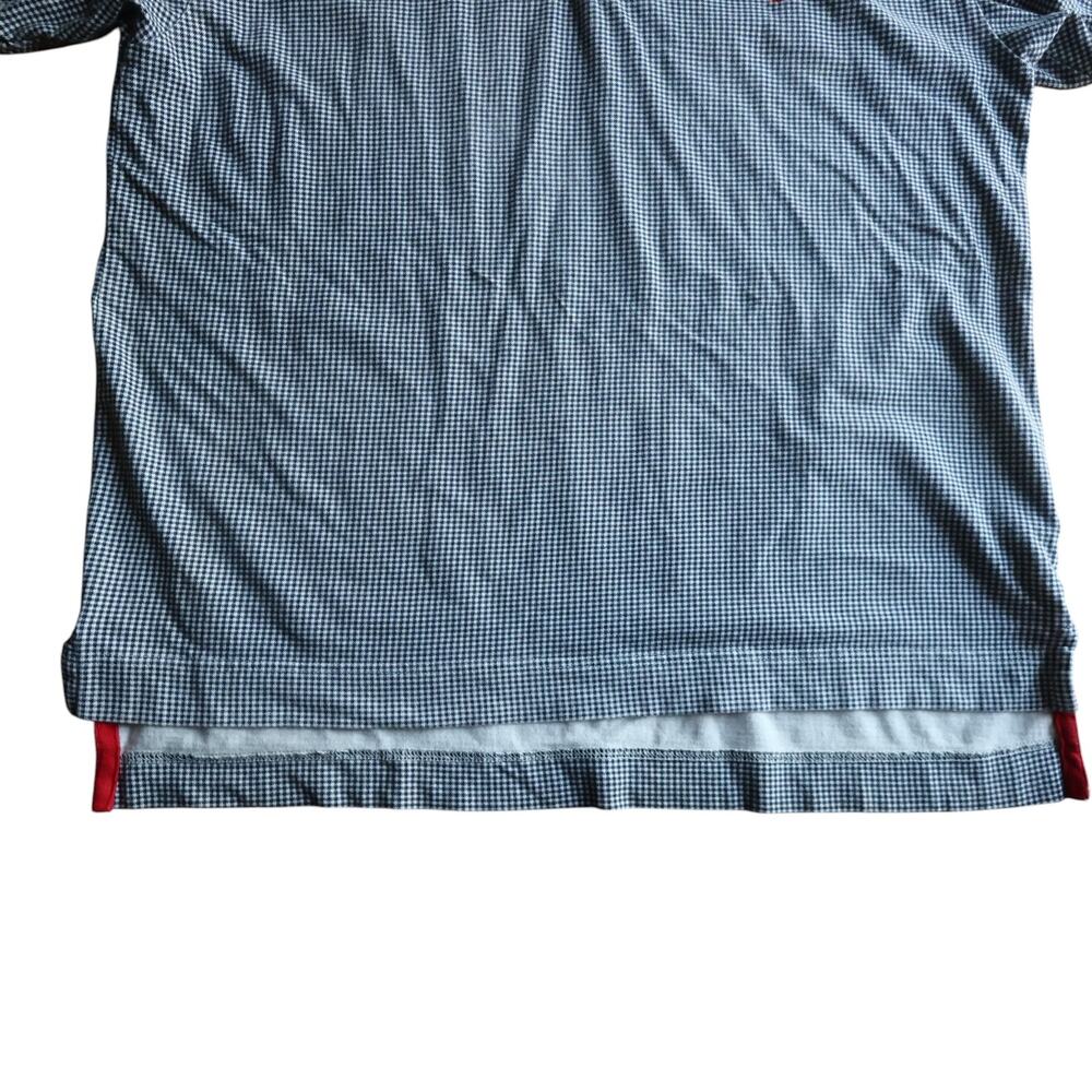 Nautica Gingham Polo Shirt M Navy White Classic Fit Cotton - Picture 4 of 10